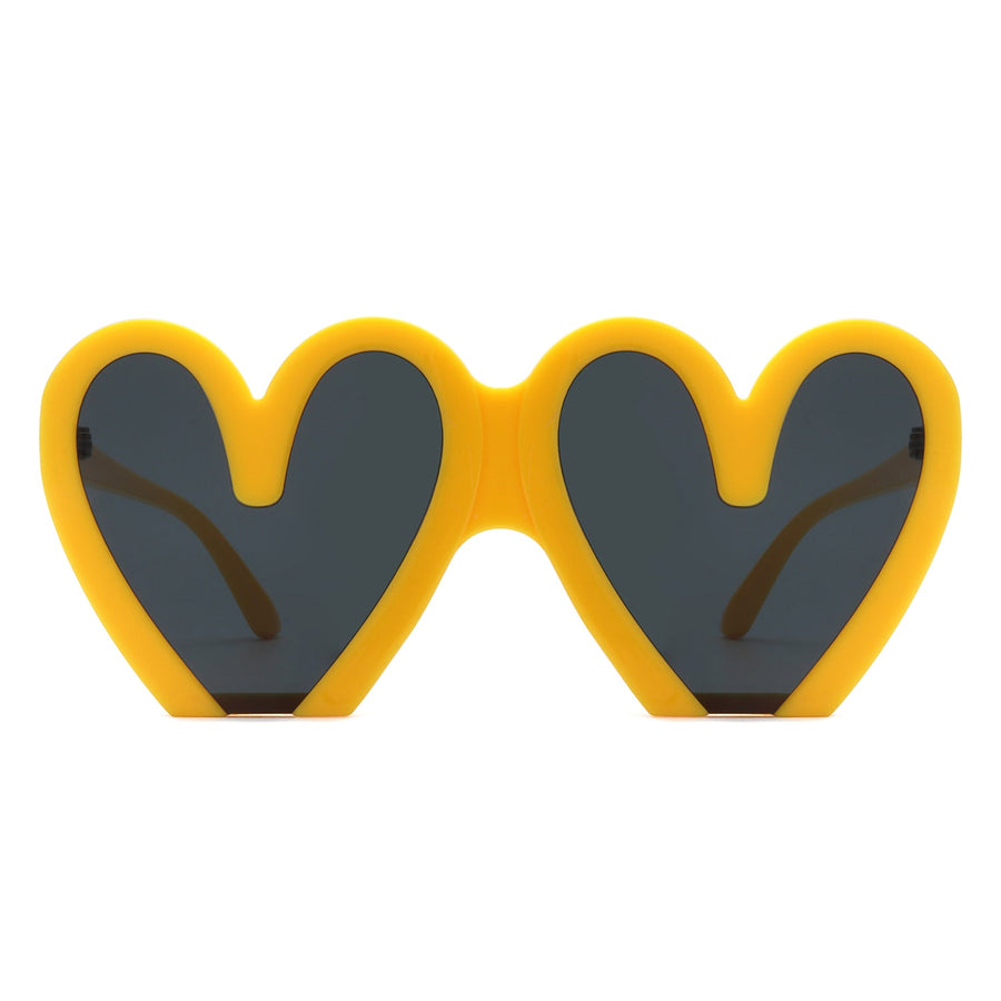 Skylette Heart Shaped Oversized Sunglasses- 7 Colors