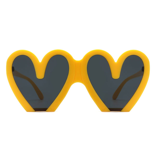 Skylette - Heart Shaped Oversized Party Fashion Sunglasses