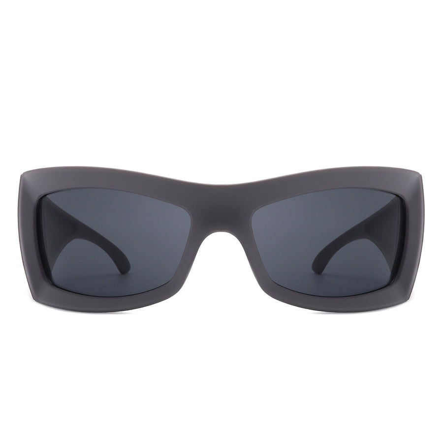 Skytalon Retro Square Chunky Wrap-Around Sunglasses- 6 Colors