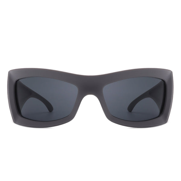 Skytalon - Retro Square Chunky Wrap Around Sunglasses