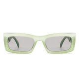 Illumyne - Retro Narrow Rectangle Flat Top Slim Sunglasses- 6 Colors