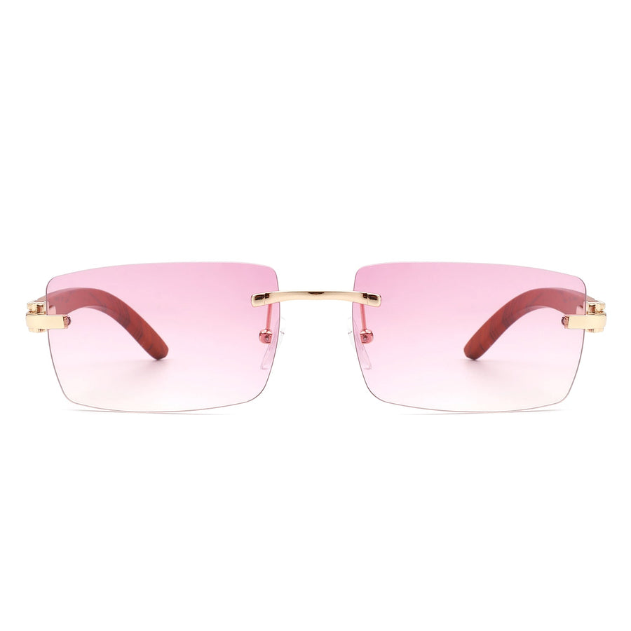 Oceanize - Rectangle Rimless Retro Frameless Fashion Tinted Sunglasses