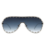 Evanesce - Oversized Aviator Rhinestone Design Women's Sunglasses