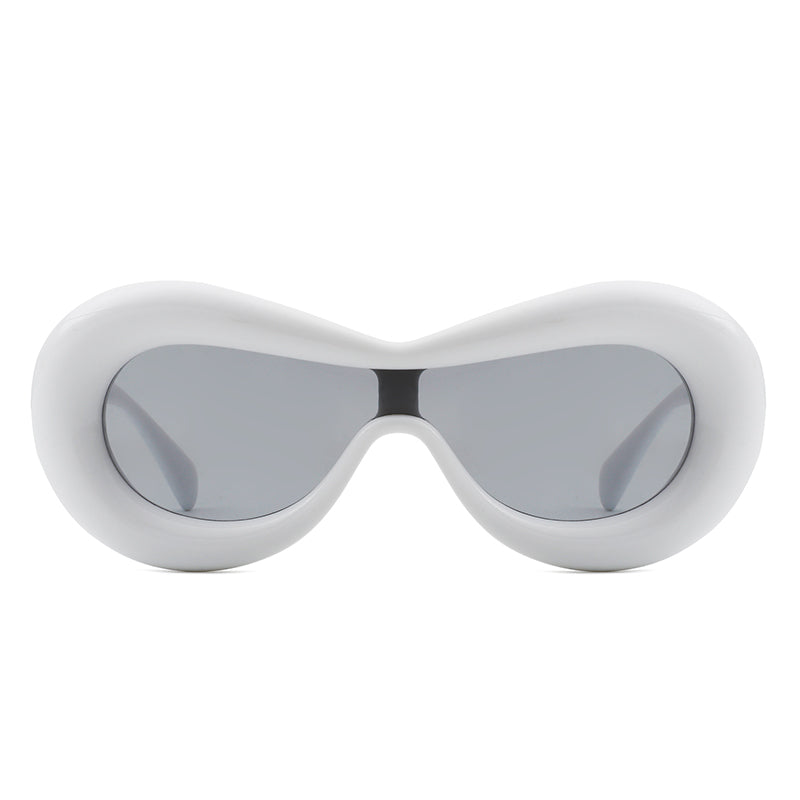 Argo - Oversized Y2K Inflated Frame One Piece Lens Sunglasses- 6 Colors