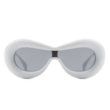 Argo - Oversized Y2K Inflated Frame One Piece Lens Sunglasses- 6 Colors