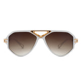 Unityth - Geometric Retro Round Vintage Fashion Aviator Sunglasses