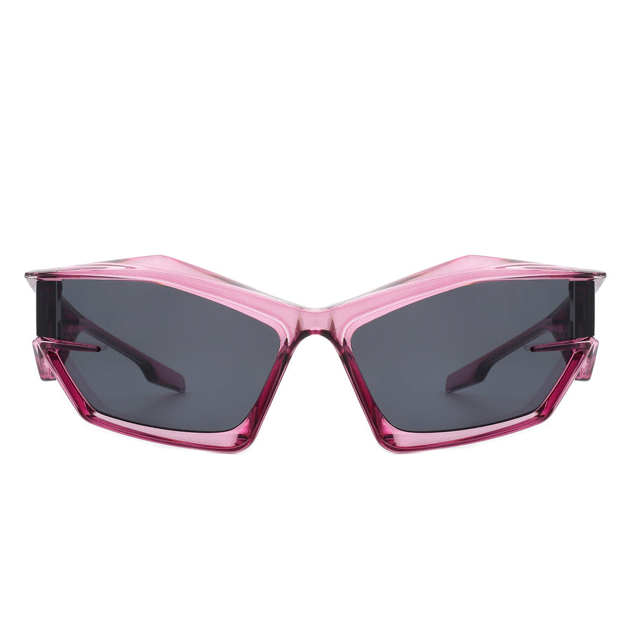 Pollich Futuristic Rectangle Geometric Chunky Square Sunglasses- 6 Colors