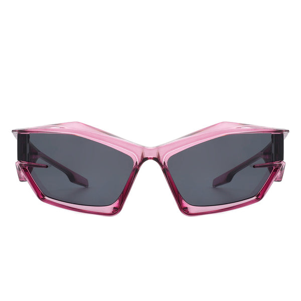 Pollich - Futuristic Rectangle Geometric Chunky Square Fashion Sunglasses