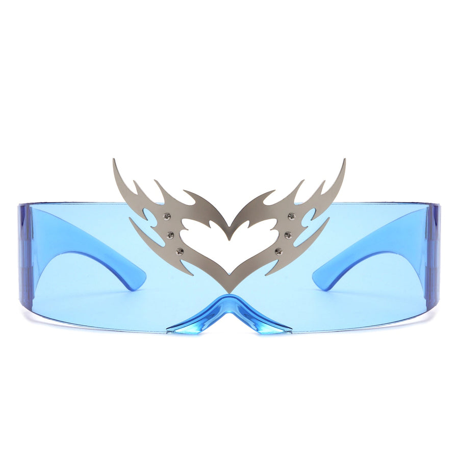 Emberlynn - Futuristic Translucent Crown Design Sunglasses