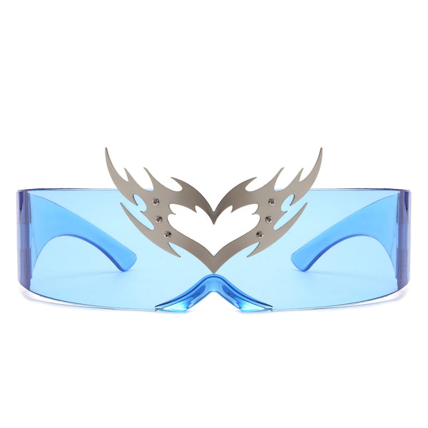 Emberlynn - Futuristic Translucent Crown Design Sunglasses