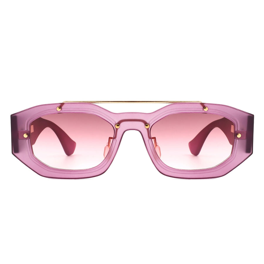 Xanadusk Geometric Retro Irregular Brow-Bar Square Fashion Sunglasses- 7 Colors