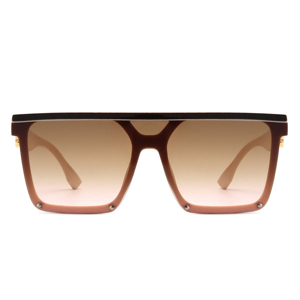 Sunquest - Oversized Square Flat Top Sunglasses for Women