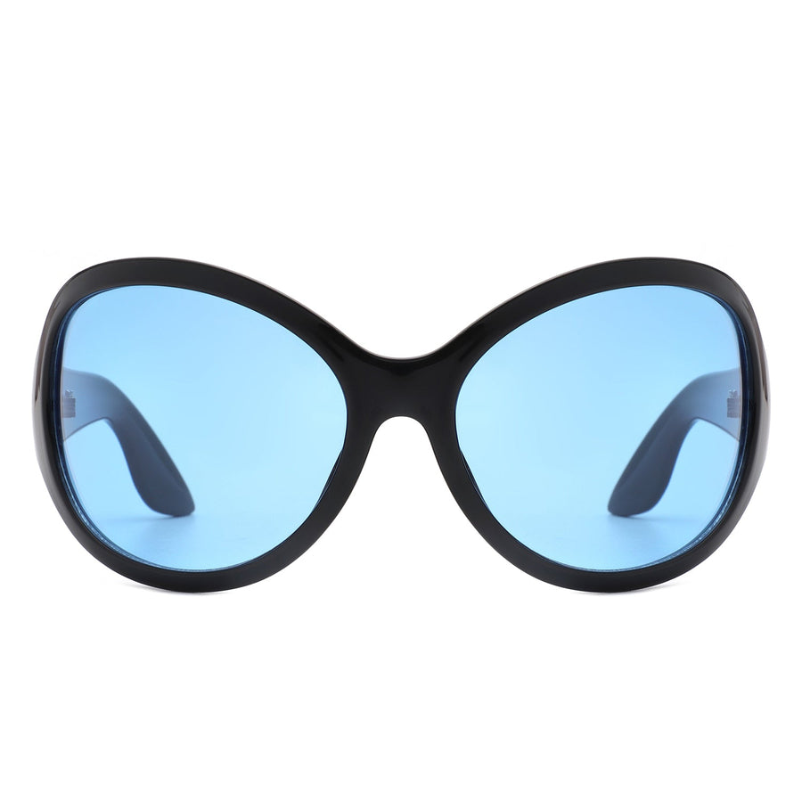 Quinlan - Oversized Round Wrap-Around Sunglasses- 6 Colors