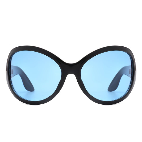 Quinlan - Oversized Round Wraparound Women's Sunglasses