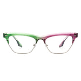 Mistique - Women Retro Half Frame Square Fashion Cat Eye Sunglasses