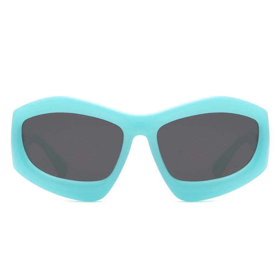 Xaron - Geometric Square Tinted Oversized Chunky Sunglasses- 5 Colors