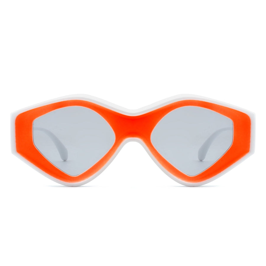 Rosedawn - Futuristic Square Retro Chunky Irregular Geometric Sunglasses- 6 Colors