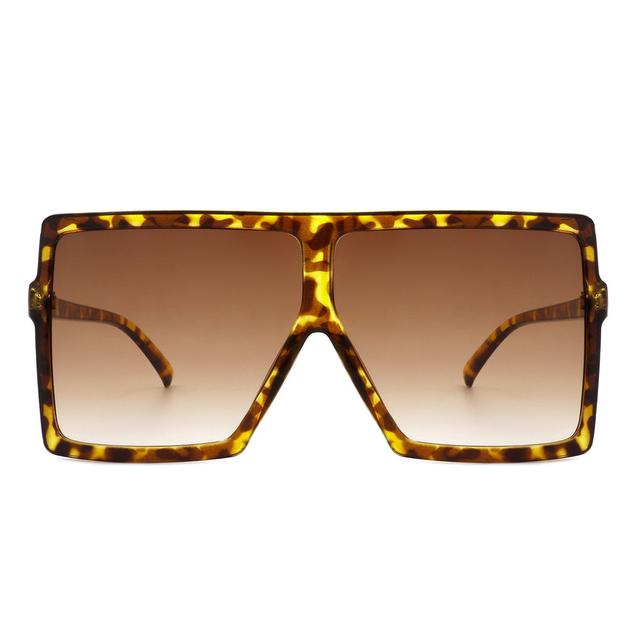 Zenithia - Square Oversized Flat Top Sunglasses- 9 Colors