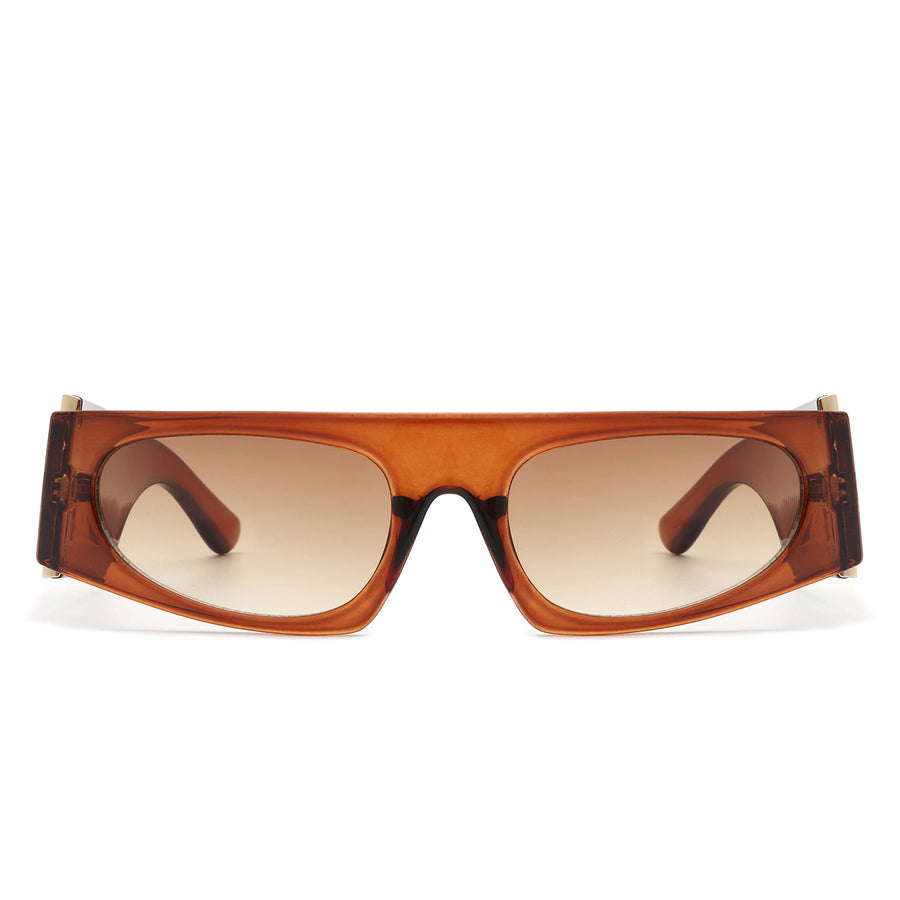 Starisle - Rectangle Chic Oval Lens Slim Sunglasses- 7 Colors