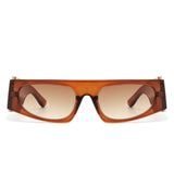 Starisle - Rectangle Chic Oval Lens Slim Sunglasses- 7 Colors