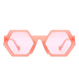 Starpath - Geometric Irregular Tinted Round Fashion Sunglasses