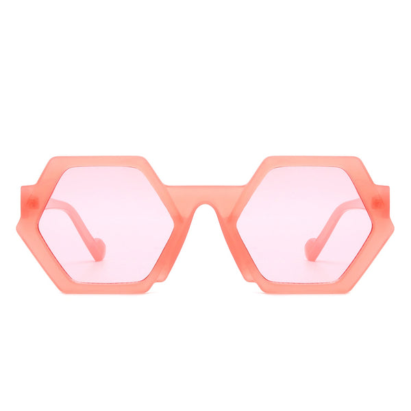 Starpath - Geometric Irregular Tinted Round Fashion Sunglasses