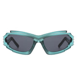 Moonhaze - Futuristic Rectangle Sport Wrap Around Sunglasses- 6 Colors