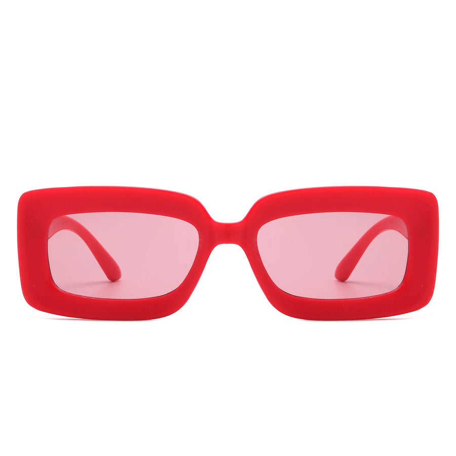 Celestra - Rectangle Square Flat Lens Tinted Sunglasses