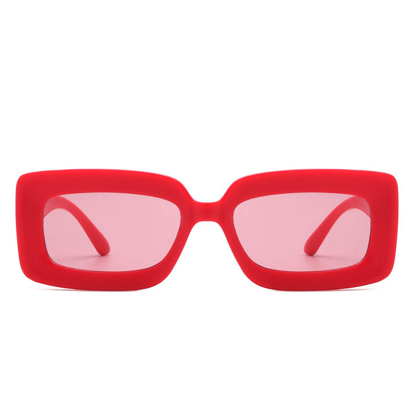 Celestra - Rectangle Square Flat Lens Tinted Sunglasses