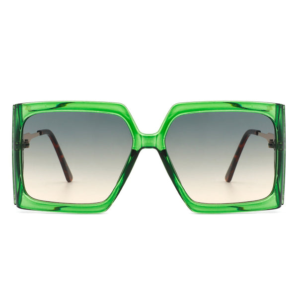 Yellowra - Women Oversize Retro Square Large Fashion Sunglasses