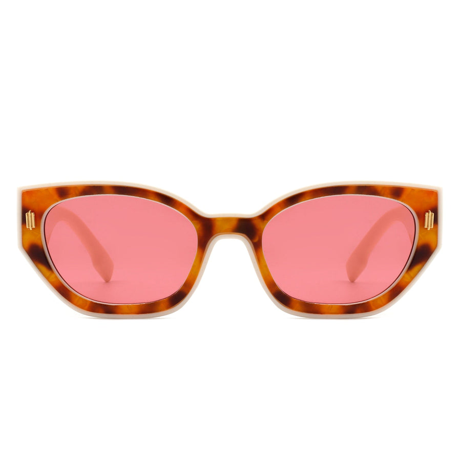 Dawnmist - Geometric Retro Round Irregular Narrow Cat-Eye Sunglasses- 6 Colors