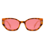 Dawnmist - Geometric Retro Round Irregular Narrow Cat-Eye Sunglasses- 6 Colors