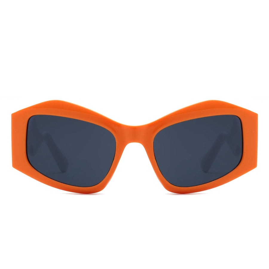 Shimmerz Oversized Square Irregular Wavy Temple Sunglasses- 7 Colors