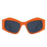 Shimmerz Oversized Square Irregular Wavy Temple Sunglasses- 7 Colors