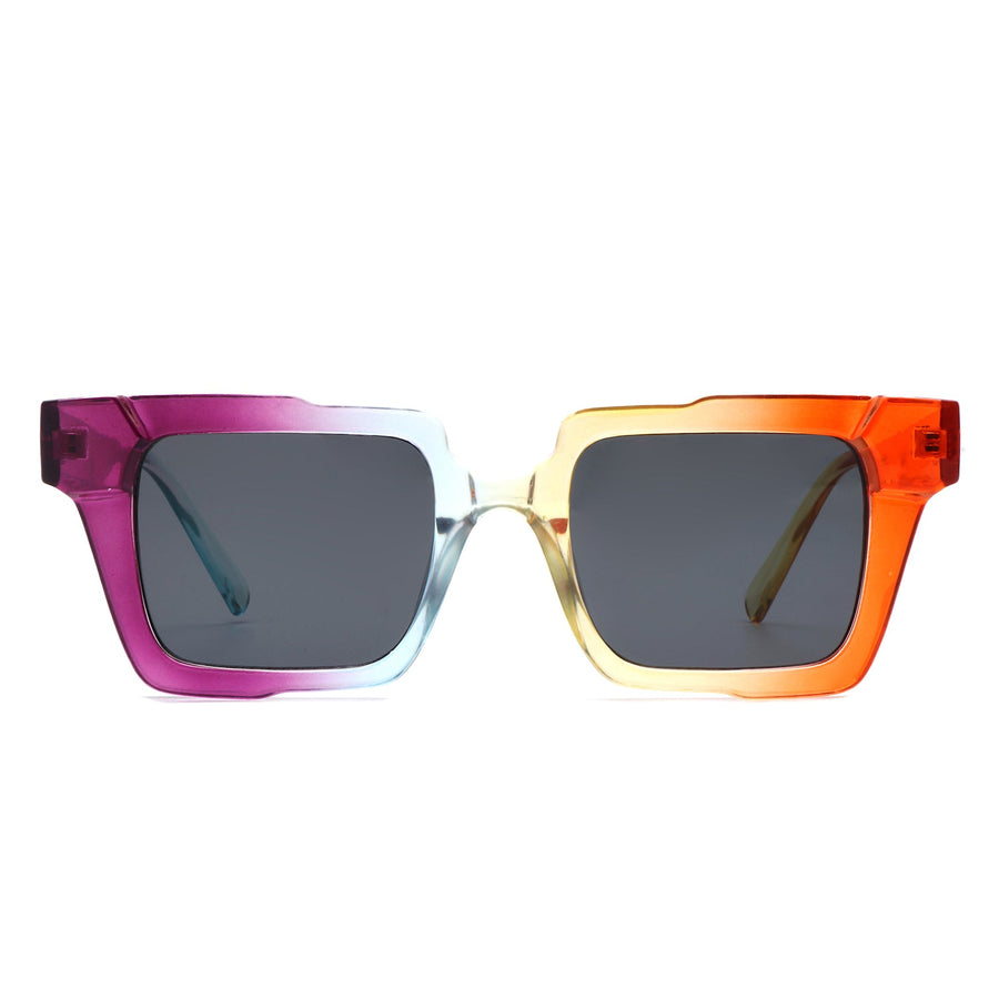 Xeno Flat Top Geometric Square Fashion Sunglasses- 6 Colors