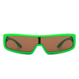 Orion - Futuristic Wrap-Around Rectangle Shield Sunglasses- 8 Colors