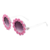 Ysabelia - Round Daisy Flower Shape Circle Sunglasses- 7 Colors