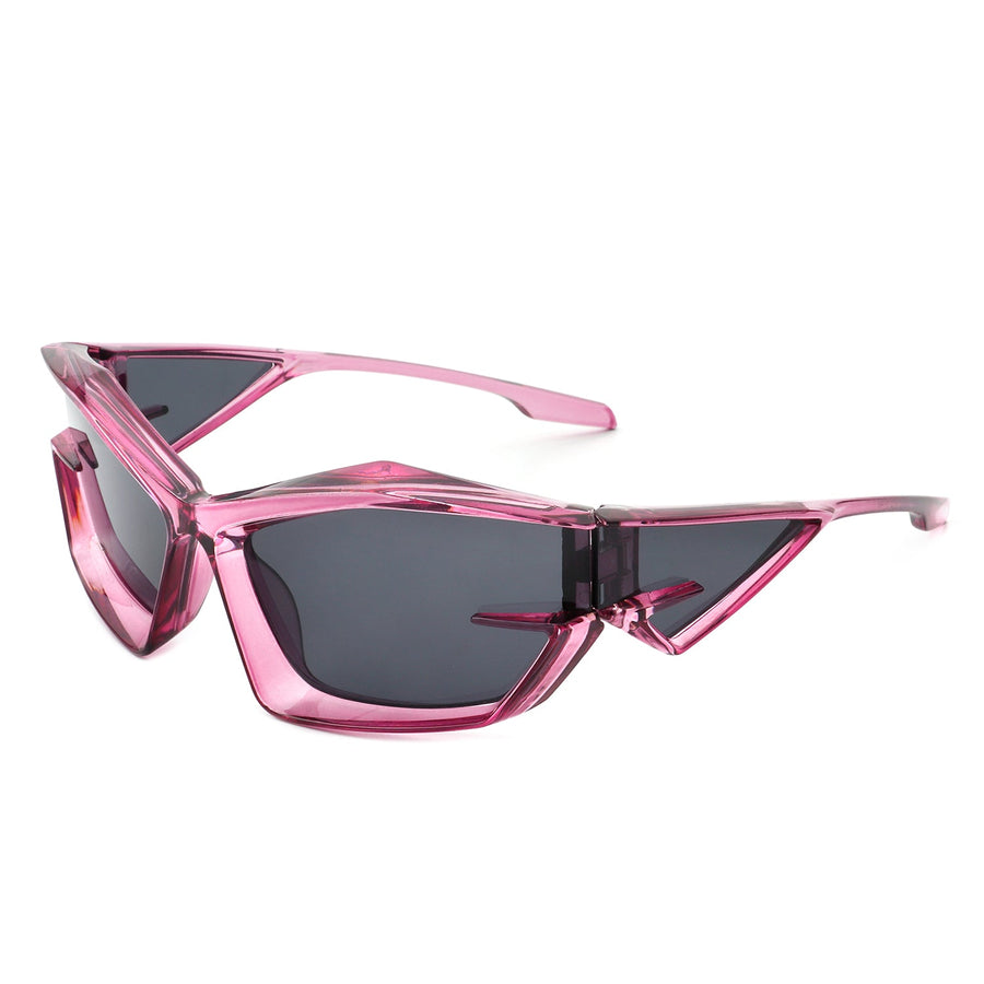 Pollich Futuristic Rectangle Geometric Chunky Square Sunglasses- 6 Colors