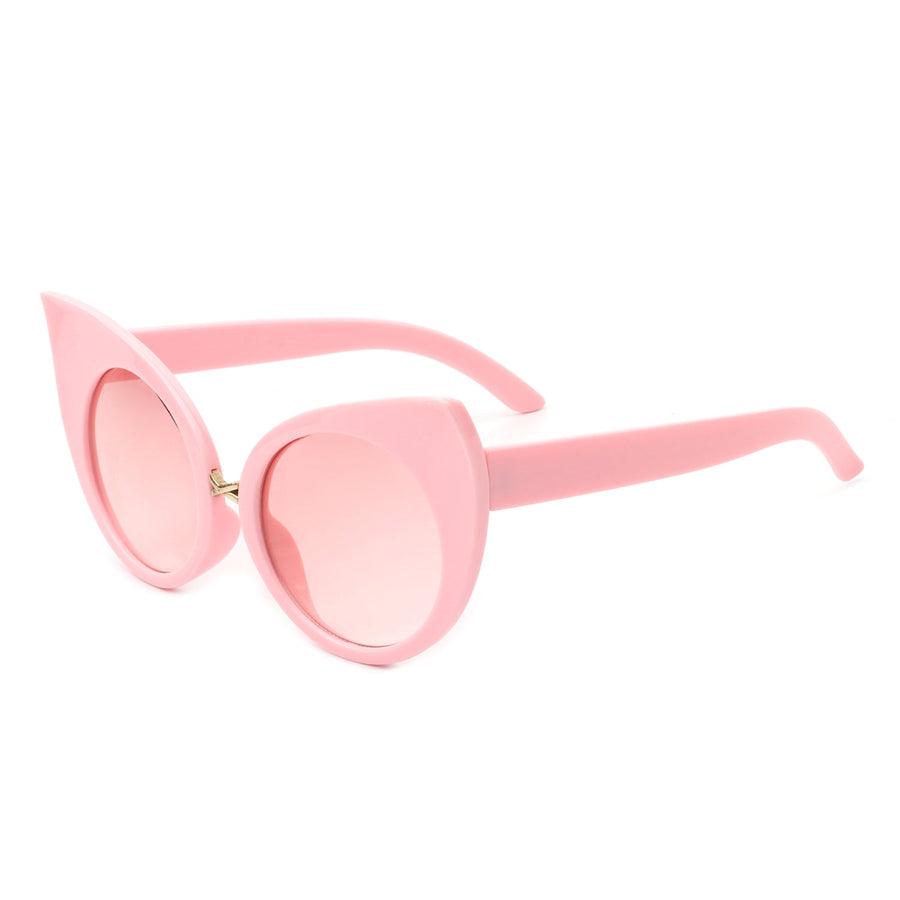 Iridessa - Mod Retro High Pointed Oversized Cat-Eye Sunglasses- 6 Colors