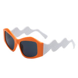 Shimmerz Oversized Square Irregular Wavy Temple Sunglasses- 7 Colors