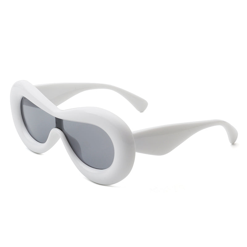 Argo - Oversized Y2K Inflated Frame One Piece Lens Sunglasses- 6 Colors