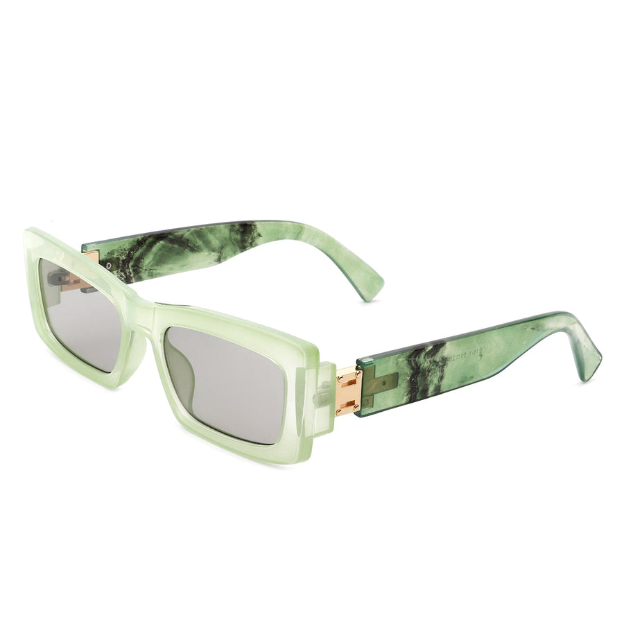 Illumyne - Retro Narrow Rectangle Flat Top Slim Sunglasses- 6 Colors