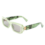 Illumyne - Retro Narrow Rectangle Flat Top Slim Sunglasses- 6 Colors