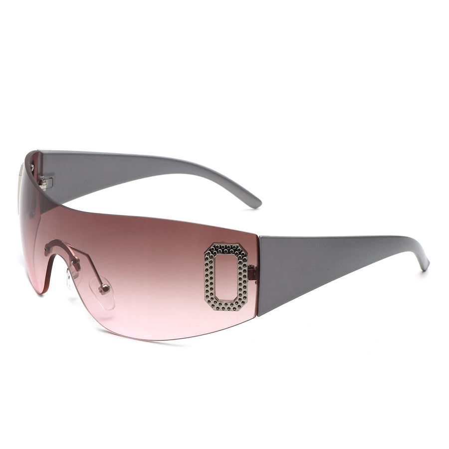 Havoc Rimless Rectangle Sleek Wrap-Around Sunglasses- 6 Colors
