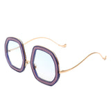 Xanadawn Round Irregular Geometric Glitter Fashion Sunglasses- 6 Colors