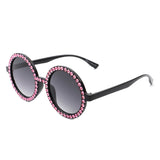 Dreamwey Round Oversized Rhinestone Fashion Sunglasses- 6 Colors