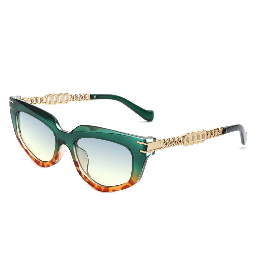 Skylight Chic Chain Link Design Cat-Eye Sunglasses- 7 Colors