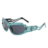 Moonhaze - Futuristic Rectangle Sport Wrap Around Sunglasses- 6 Colors