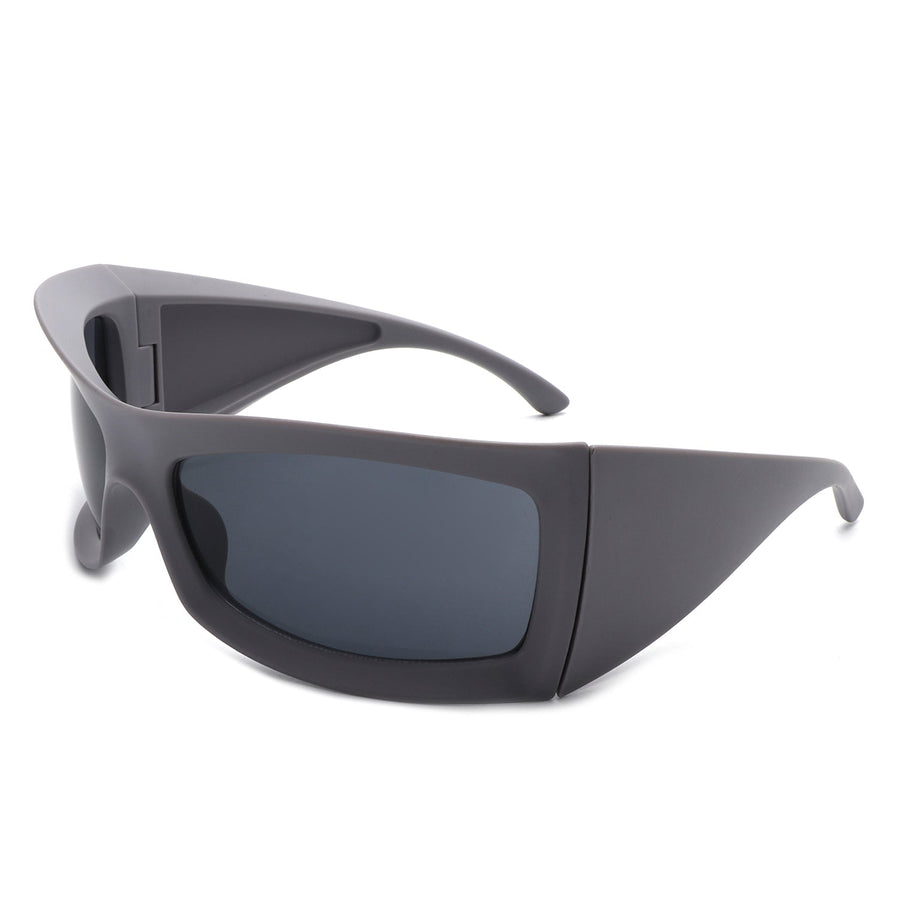 Skytalon Retro Square Chunky Wrap-Around Sunglasses- 6 Colors