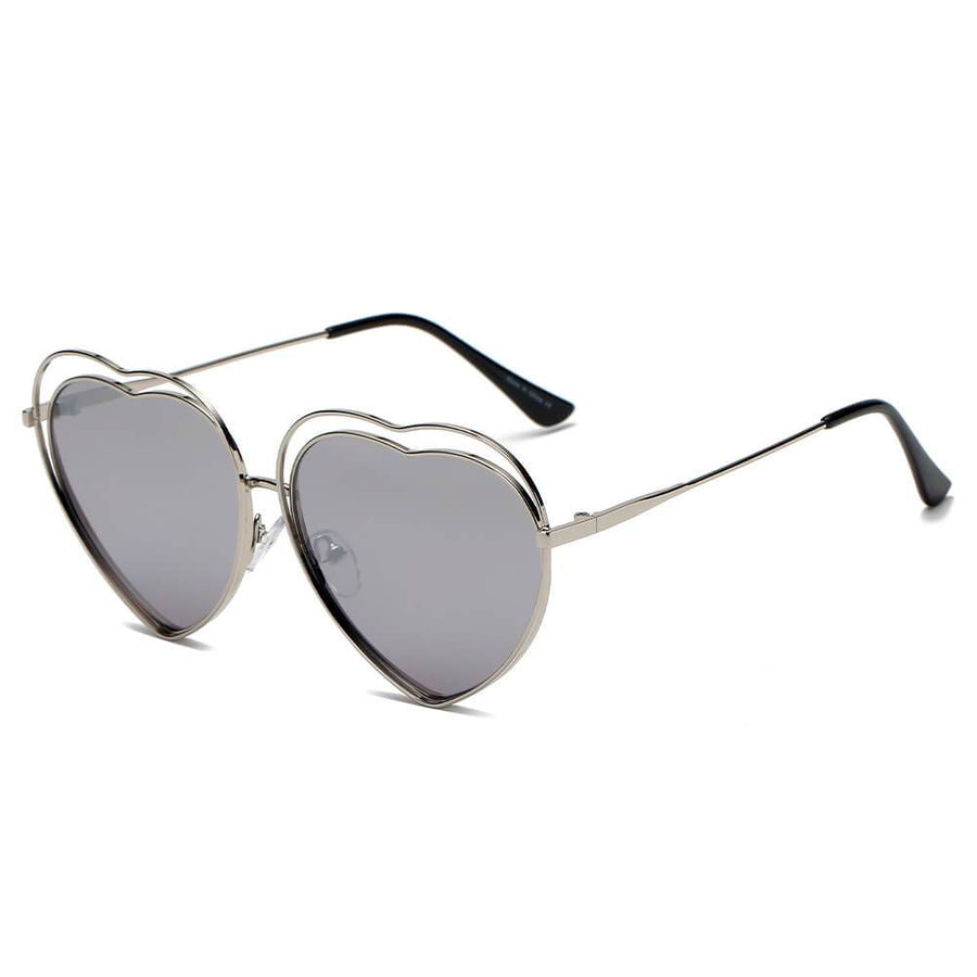 MESA | Metal Halo Wire Art Heart Shape Color Lens Sunglasses- 5 Colors